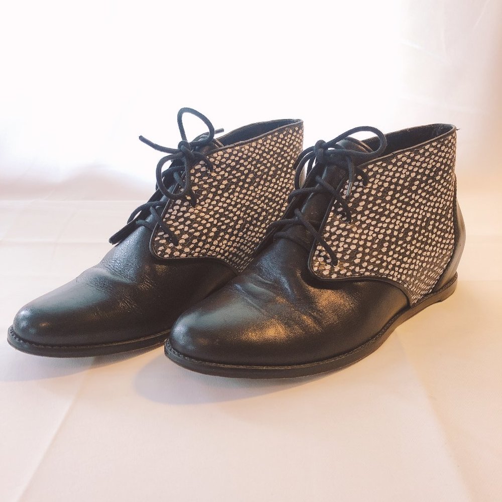 Rebecca Minkoff Loran Snake Lace Up Wedge Bootie